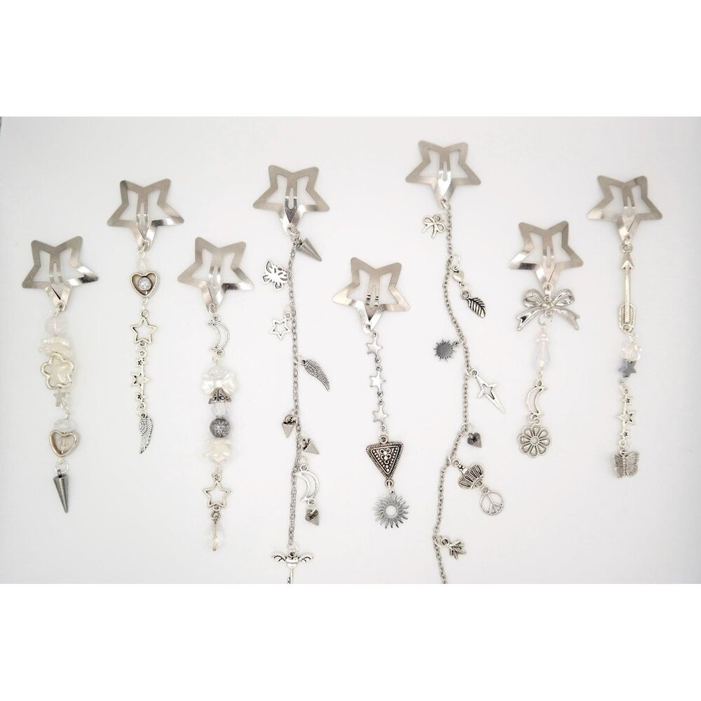 Silver Star Decorated Hair Clips